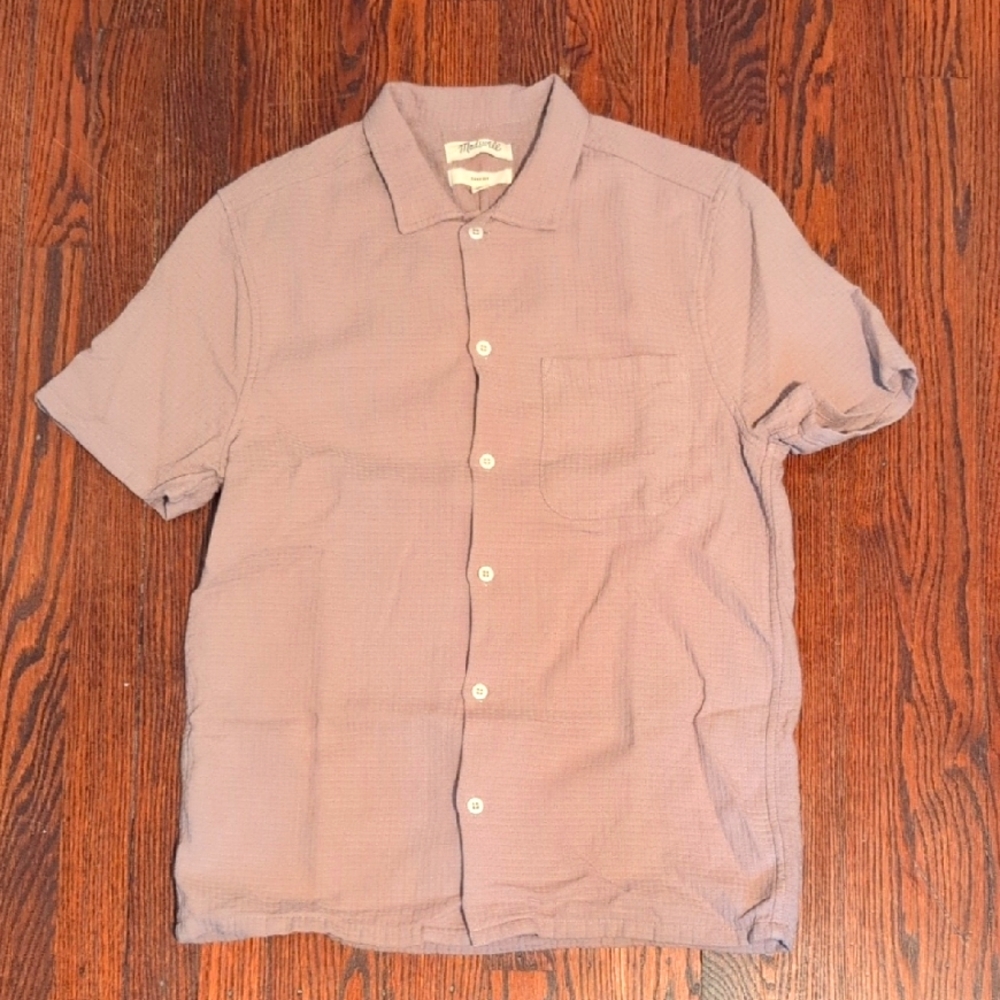Madewell Easy Fit Mauve Waffle Knit Shirt